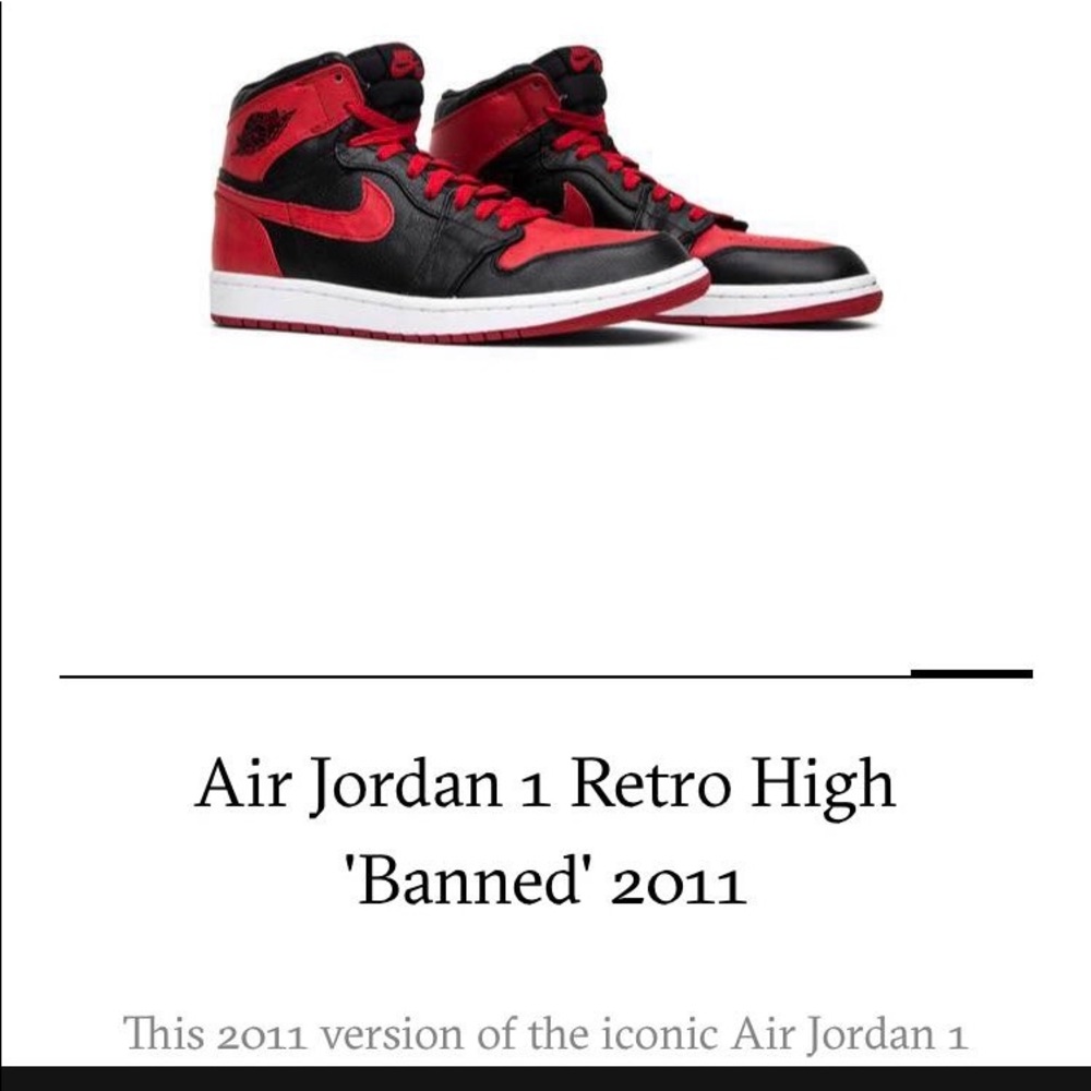AIR JORDAN RETRO 1 (high tops) edition “banned” - Picture 1 of 5